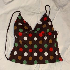 Polka Dot Spaghetti Strap bathing suit top